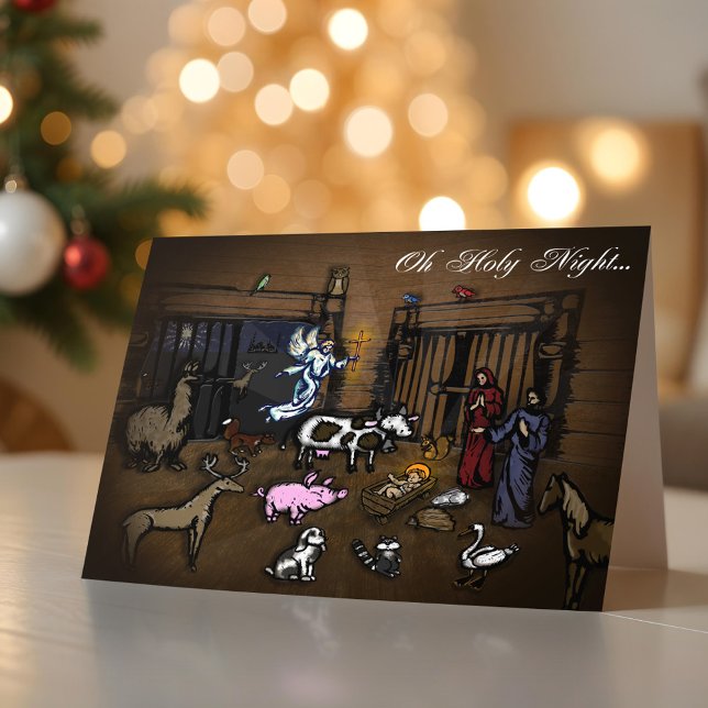 Tarjeta de Navidad de la escena de la natividad (Nativity Scene Christmas Card)