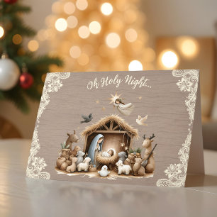 Tarjeta de Navidad de la escena de la Natividad de