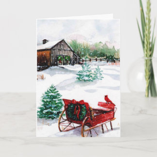 Tarjeta de Navidad de la escena del navidad