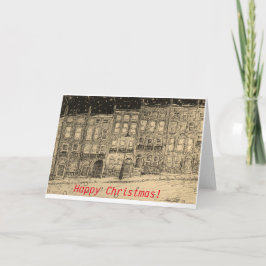 Tarjeta de Navidad de la escena nevosa de la calle