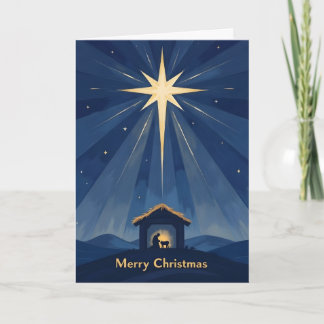 Tarjeta de Navidad de la Estrella de Belén y el Pe