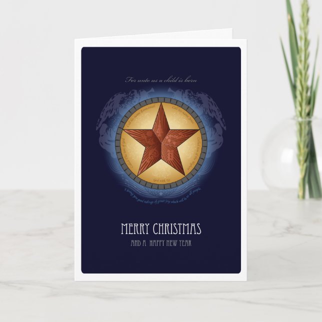 Tarjeta de Navidad de la estrella de Tejas (Anverso)