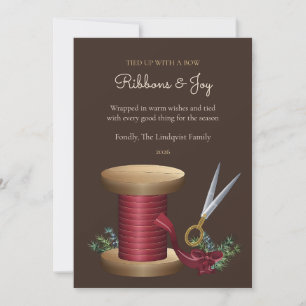 Tarjeta de Navidad de la familia de carrete de cin
