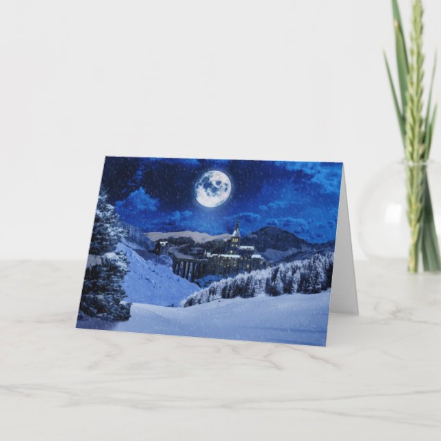 Tarjeta de Navidad de la fantasía del invierno (Anverso)
