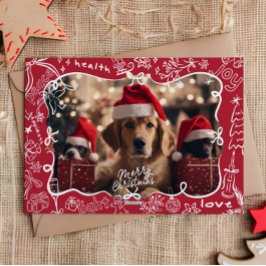 Tarjeta de navidad de la flauta de mano para fotos