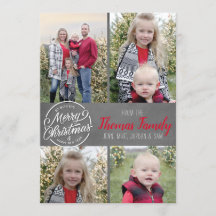 Tarjeta de Navidad de la foto de familia del