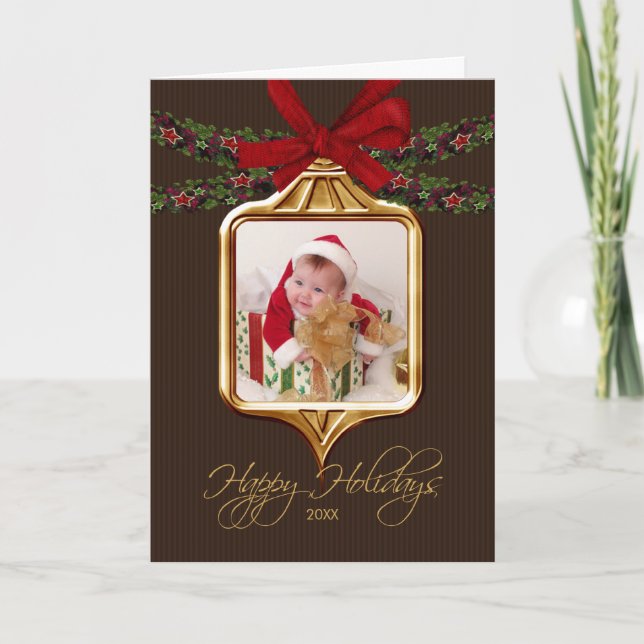 Tarjeta de Navidad de la foto del marco del (Anverso)