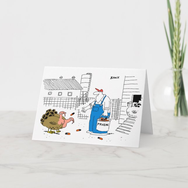 Tarjeta de Navidad de la granja de Turquía (Anverso)