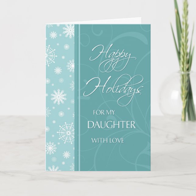 Tarjeta de Navidad de la hija de la turquesa (Anverso)