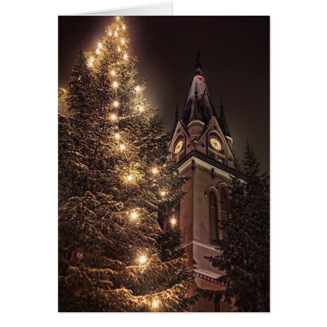 Tarjeta de Navidad de la iglesia del Victorian (Frente)