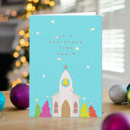 Tarjeta de Navidad de la Iglesia en Navidad