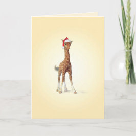 Tarjeta de Navidad de la jirafa de los bebés del
