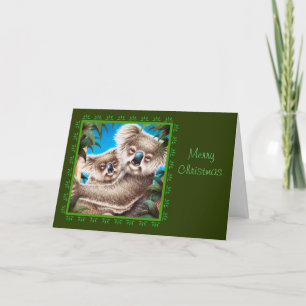 Tarjeta de Navidad de la koala y del bebé