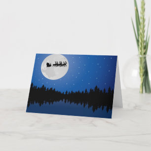 Tarjeta de Navidad de la luna de Santa