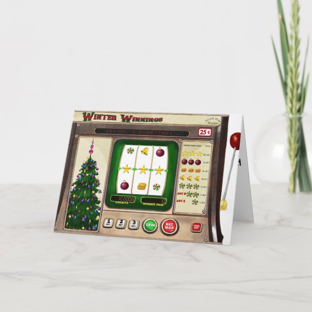 Tarjeta de Navidad de la máquina tragaperras (Anverso)
