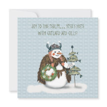 Tarjeta de Navidad de la Mujer de Nieve Vikinga de