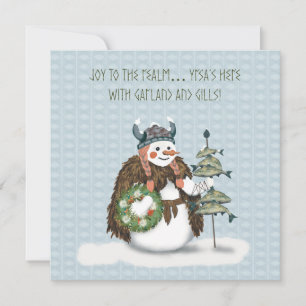 Tarjeta de Navidad de la Mujer de Nieve Vikinga de