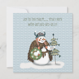 Tarjeta de Navidad de la Mujer de Nieve Vikinga de