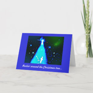 Tarjeta de Navidad de la música del rollo del n de