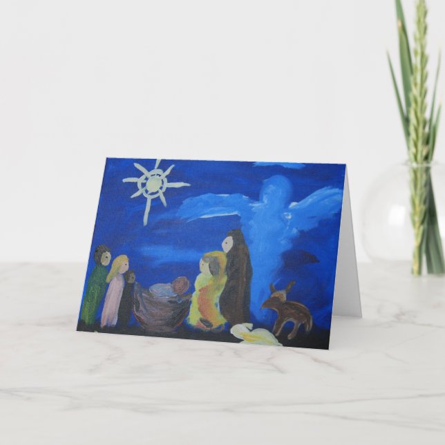 Tarjeta de Navidad de la natividad (Anverso)
