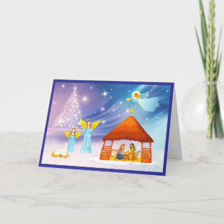 Tarjeta de Navidad de la Natividad de los Ángeles 
