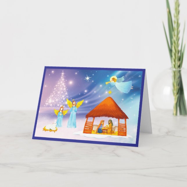 Tarjeta de Navidad de la Natividad de los Ángeles  (Anverso)