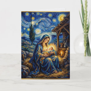 Tarjeta de Navidad de la Natividad de María y Jesú