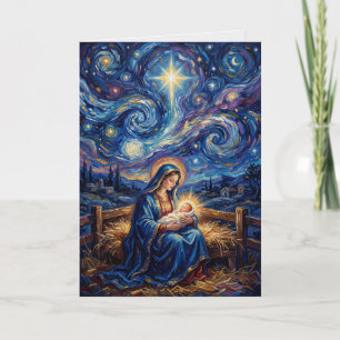 Tarjeta de Navidad de la Natividad de María y Jesú