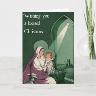 Tarjeta de Navidad de la natividad del vintage
