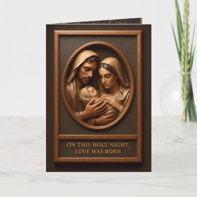 Tarjeta de Navidad de la Natividad Doblada (Anverso)