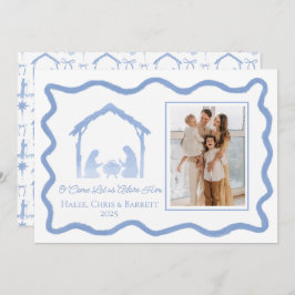 Tarjeta de Navidad de la Natividad, Foto Familiar 