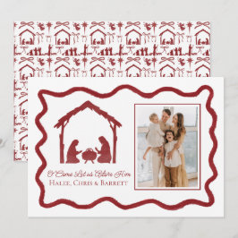 Tarjeta de Navidad de la Natividad, Foto Familiar 