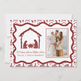Tarjeta de Navidad de la Natividad, Foto Familiar 