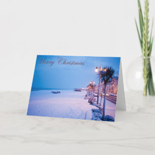 Tarjeta de Navidad de la orilla del mar Nevado