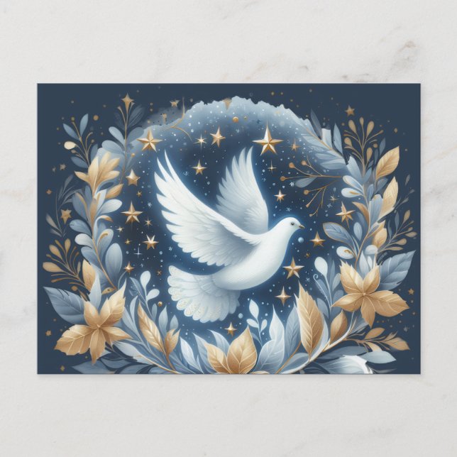 Tarjeta de Navidad de la paloma de la paz (Anverso)