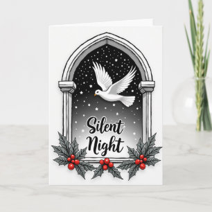 Tarjeta de Navidad de la Paloma de Noche Silencios