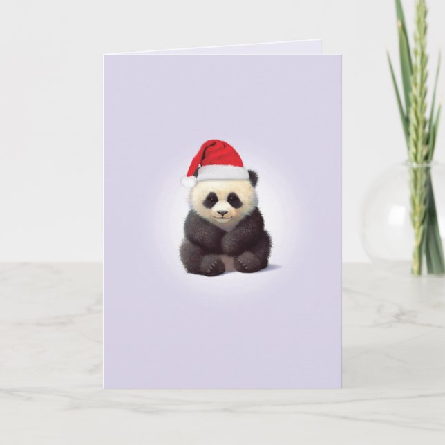 Tarjeta de Navidad de la panda de los bebés del (Anverso)