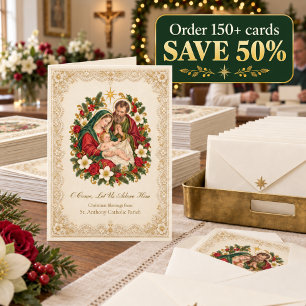 Tarjeta de Navidad de la Parroquia Católica Sagrad