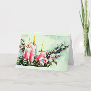 Tarjeta de Navidad de la pieza central de la vela