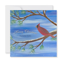 Tarjeta de Navidad de la Plaza Winter Cardinal