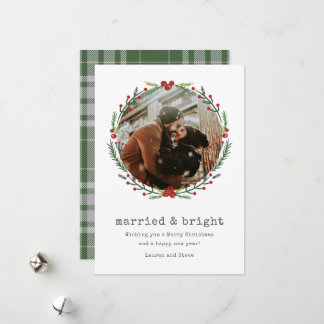 Tarjeta de Navidad de la Primera Navidad Casados