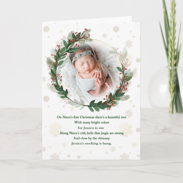 Tarjeta de Navidad de la primera Navidad de la sob (Anverso)