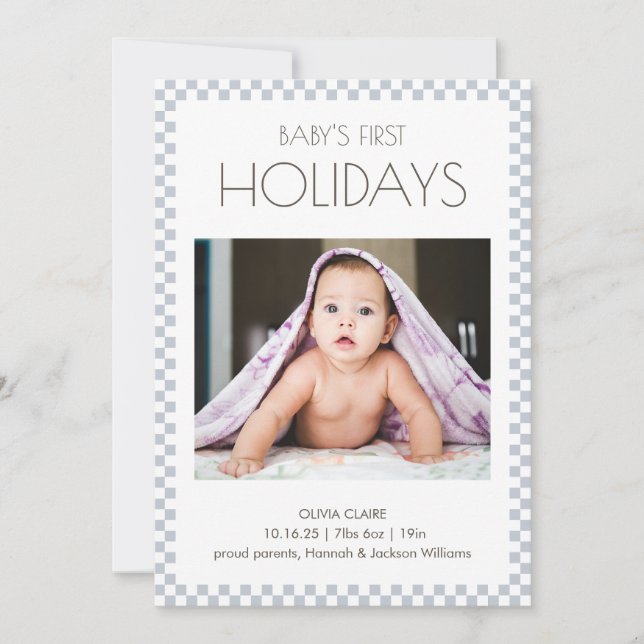 Tarjeta de Navidad de la primera Navidad del bebé (Anverso)