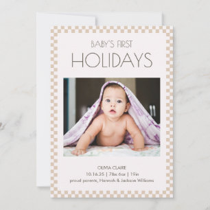 Tarjeta de Navidad de la primera Navidad del bebé