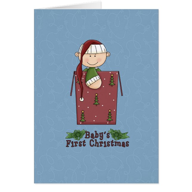 Tarjeta de Navidad de la primera Navidad del bebé (Frente)