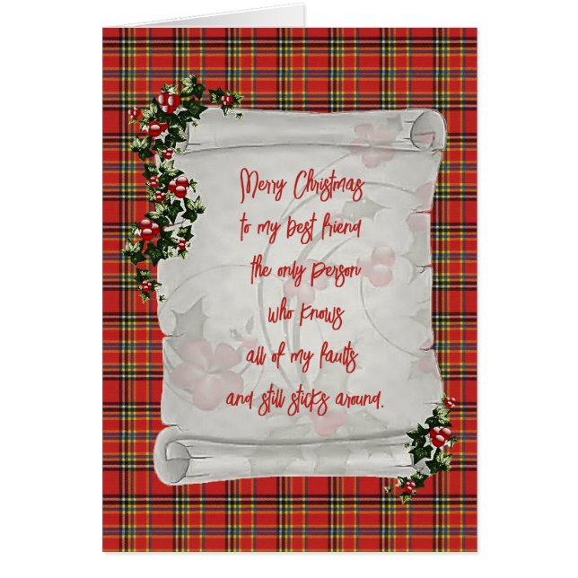 Tarjeta de Navidad de la Princesa Isabel Tartán Me (Frente)