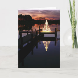 Tarjeta de Navidad de la reflexión del árbol del