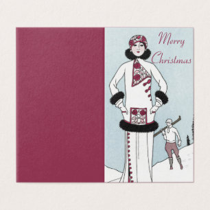 Tarjeta de Navidad de la Reina de la Nieve Art Nou
