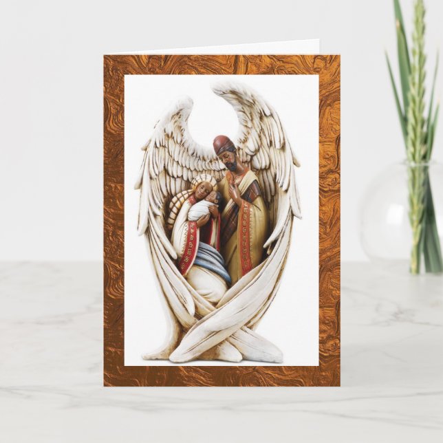 Tarjeta de Navidad de la Sagrada Familia Afroameri (Anverso)