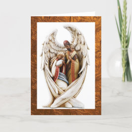 Tarjeta de Navidad de la Sagrada Familia Afroameri